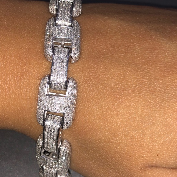 Gucci link real diamond men bracelet custom made exclusive design 4.50 carats - Picture 7 of 10